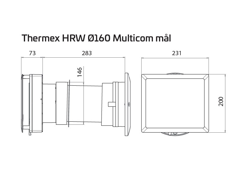 HRW Ø160 Multicom HCS Med Fuktstyring, WiFi Og Fjernkontroll | Ventdel ...